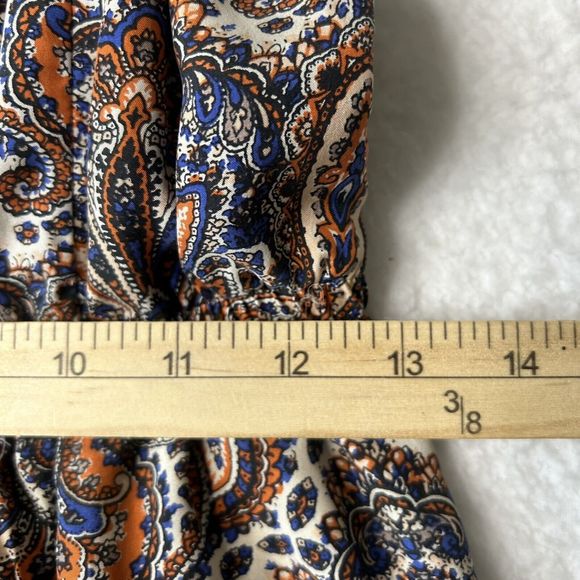 J. Crew 00 Women’s 100% Silk Orange Blue Paisley Spaghetti Straps Mini Dress - Picture 11 of 11